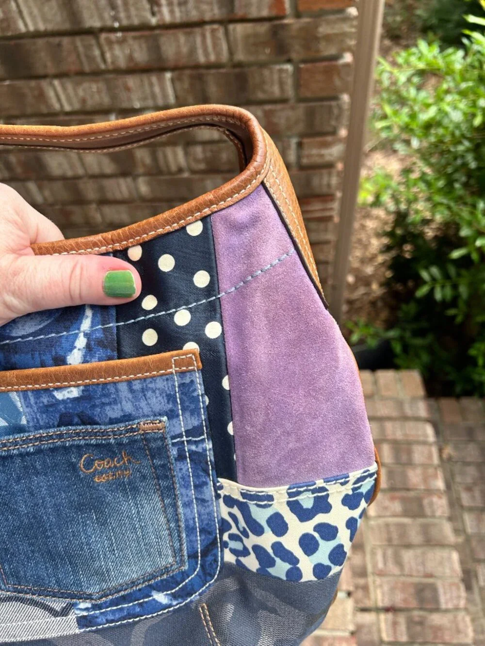 RARE Vintage Ergo XL Denim patchwork bag in EUC condition.